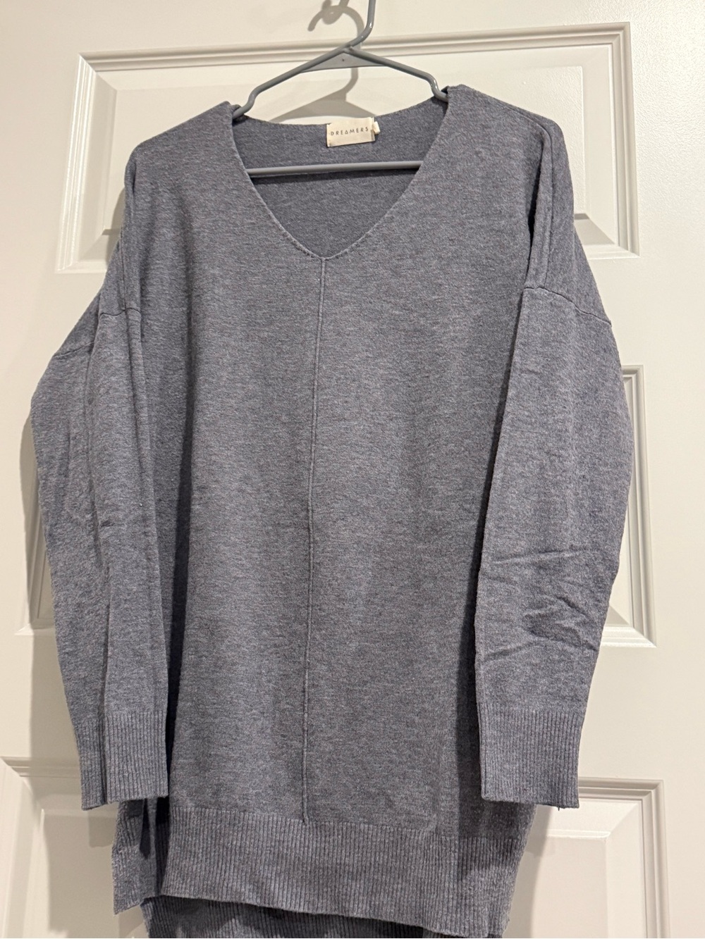 Heather Gray V Neck Sweater